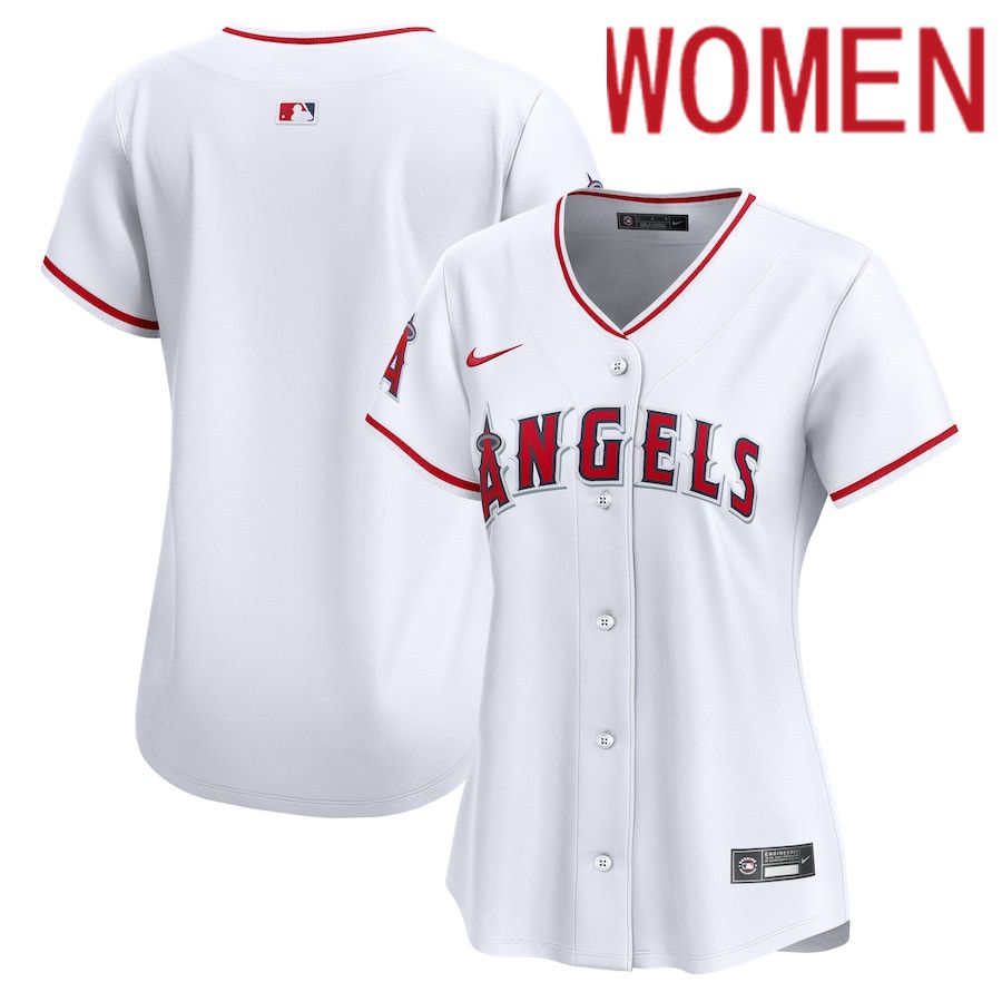 Women Los Angeles Angels Nike White Home Limited MLB Jersey->->Women Jersey